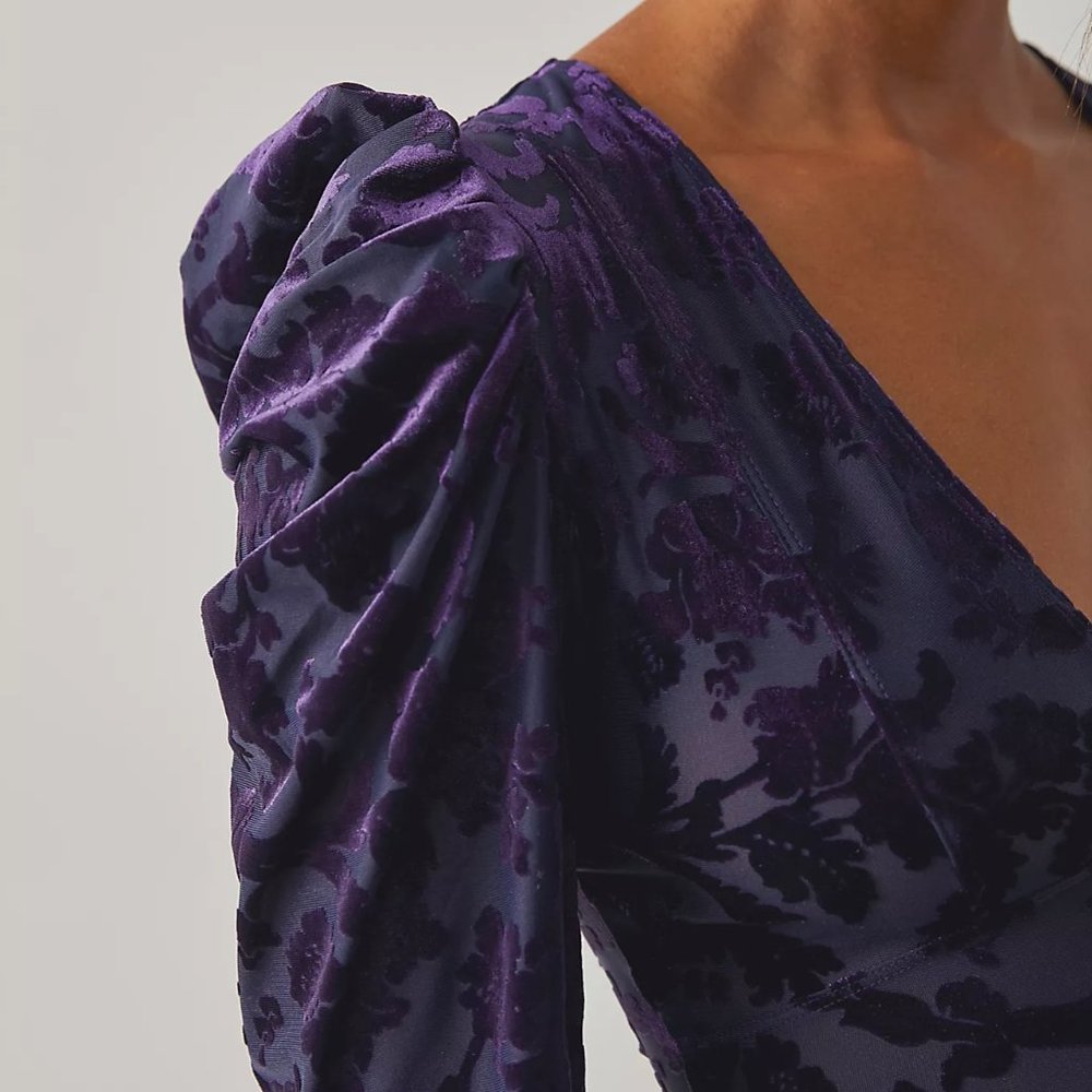 NWT Magic Hour Velvet Bodysuit Small in deep sea combo - Picture 3 of 7